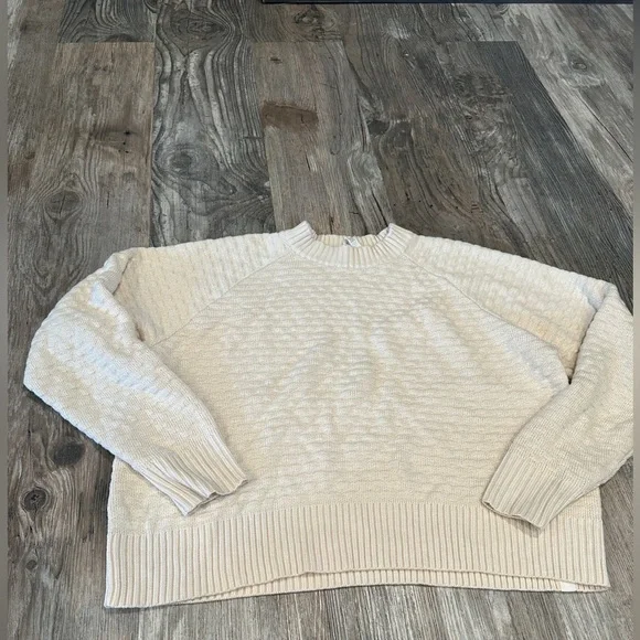 New Without tags Lululemon Texture Play Crew Sweater White Opal M/L - Picture 6 of 11